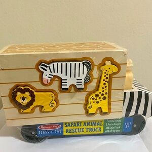 Melissa and Doug Wooden Safari Animal Truck